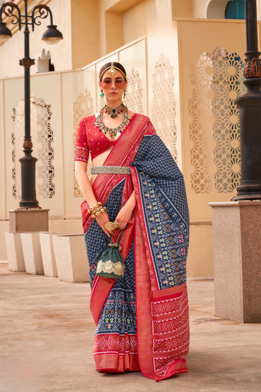 Classy Mehndi Traditional Saree with Elegant Weaving Work