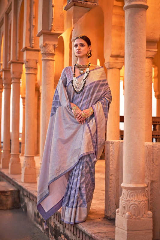 Designer Poly Viscose Silk Saree with Printed Foil Touch