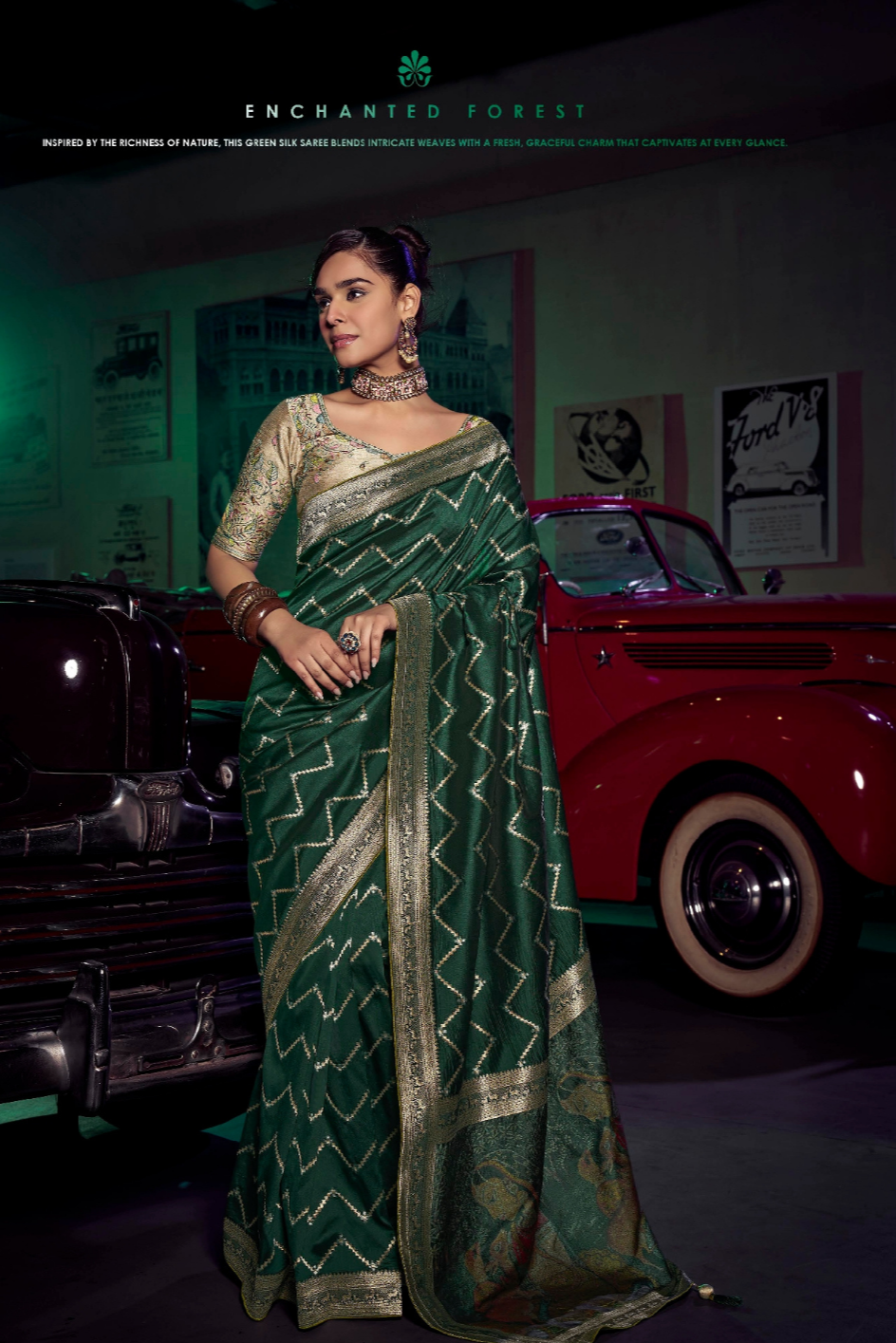 Pure Silk Saree with 3D Weaved Pallu and Heavy - LaVante Fashion