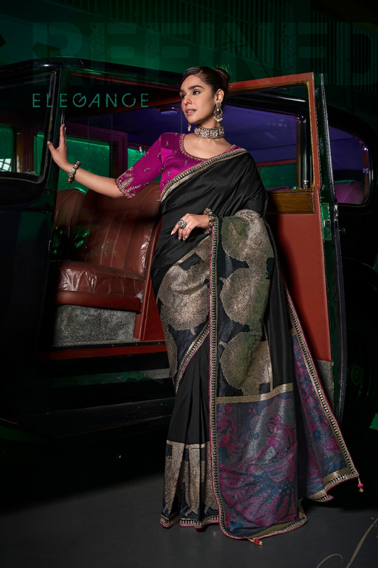 Pure Silk Saree with Beautifully Weaved Pallu and Border - LaVante Fashion