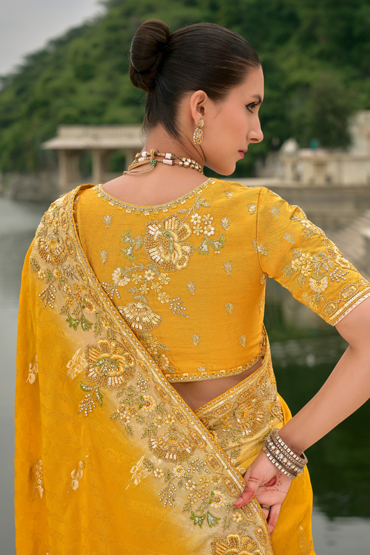 Opulent Glamour in Viscose Jacquard with Zari Sequins & Stone Embroidery