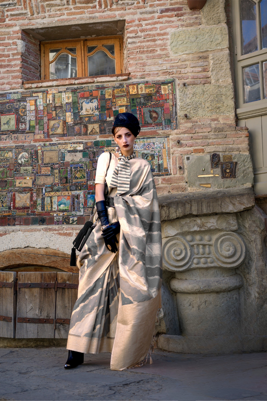 Rangkaat Handloom Katan Silk Saree with Multicolor Weaving