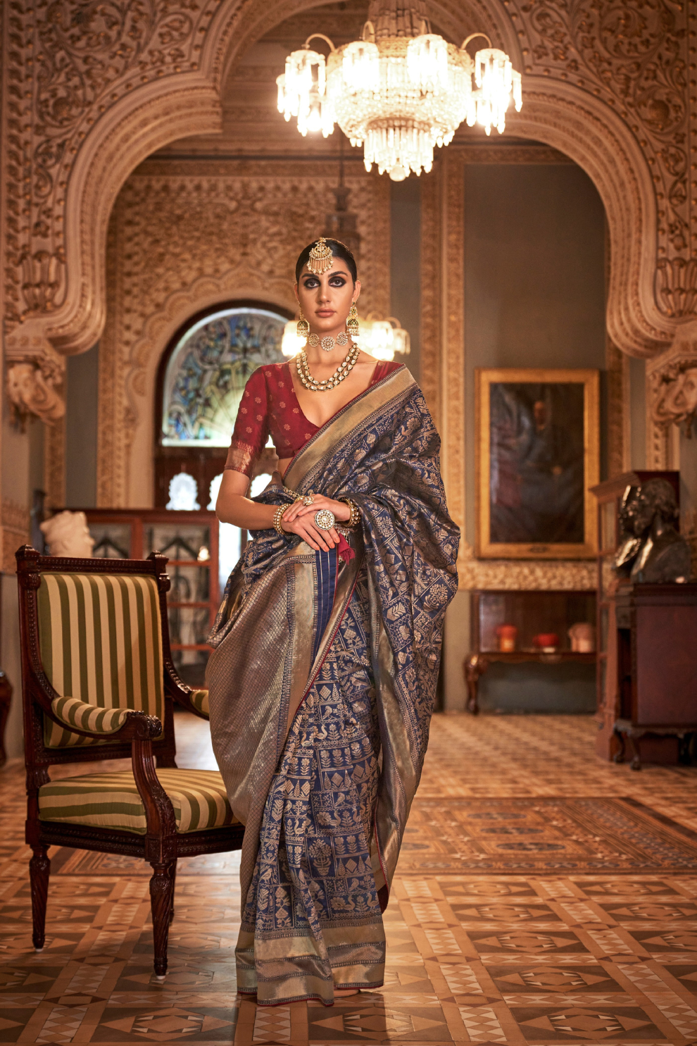 Banarasi Silk Saree with Heritage-Inspired Woven Design