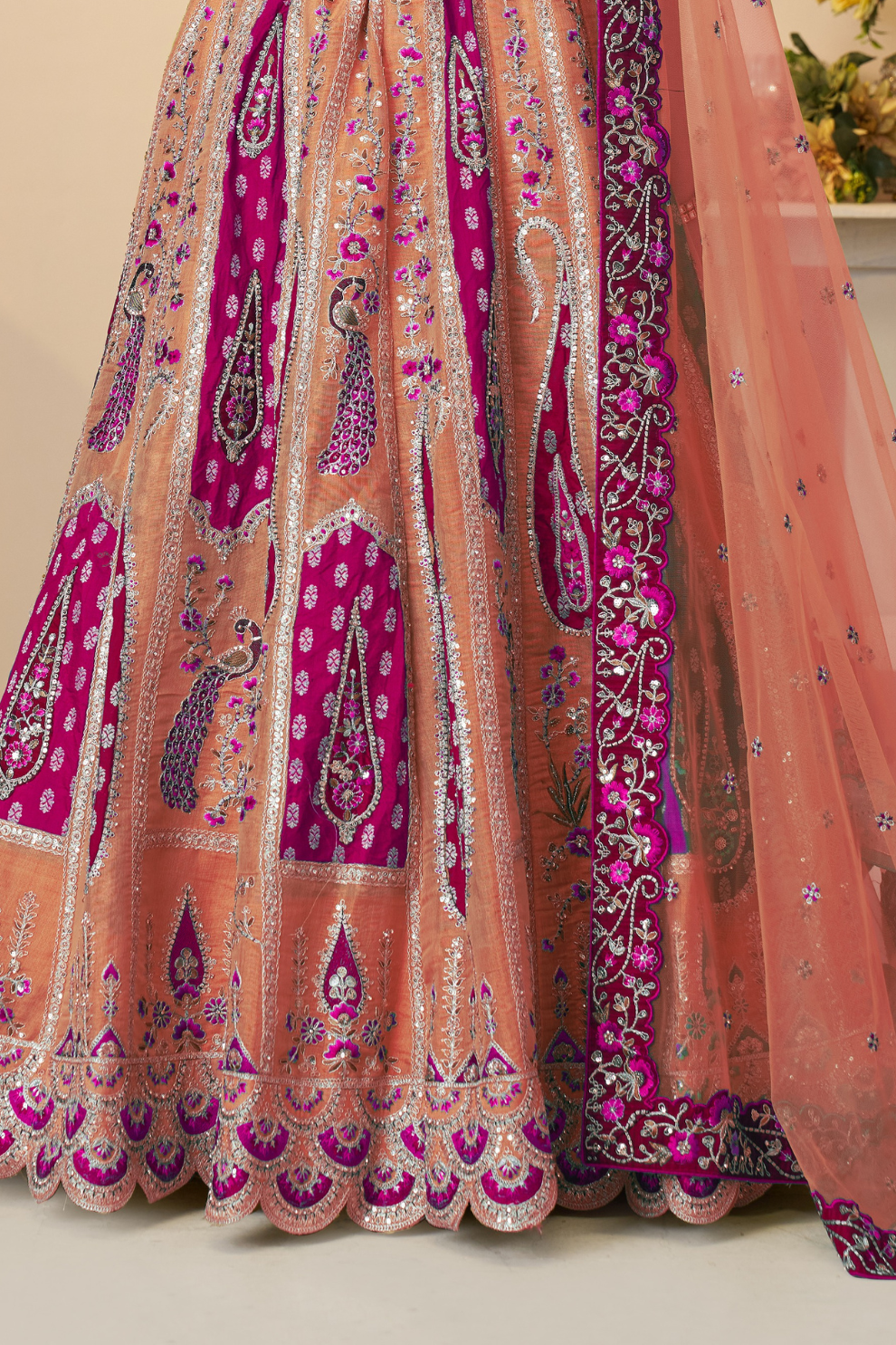 Traditional Designer Lehenga Featuring Embroidery and Intricate Cut Work