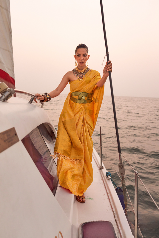 Satin Dual Tone Silk Saree with Elegant Sheen Finish