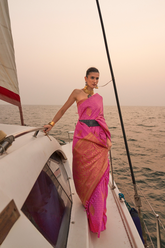 Satin Dual Tone Silk Saree with Elegant Sheen Finish