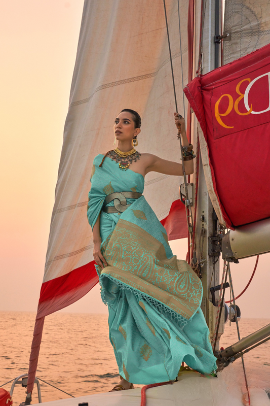 Satin Dual Tone Silk Saree with Elegant Sheen Finish