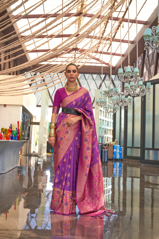 Timeless Woven Zari Silk Saree with Traditional Elegance