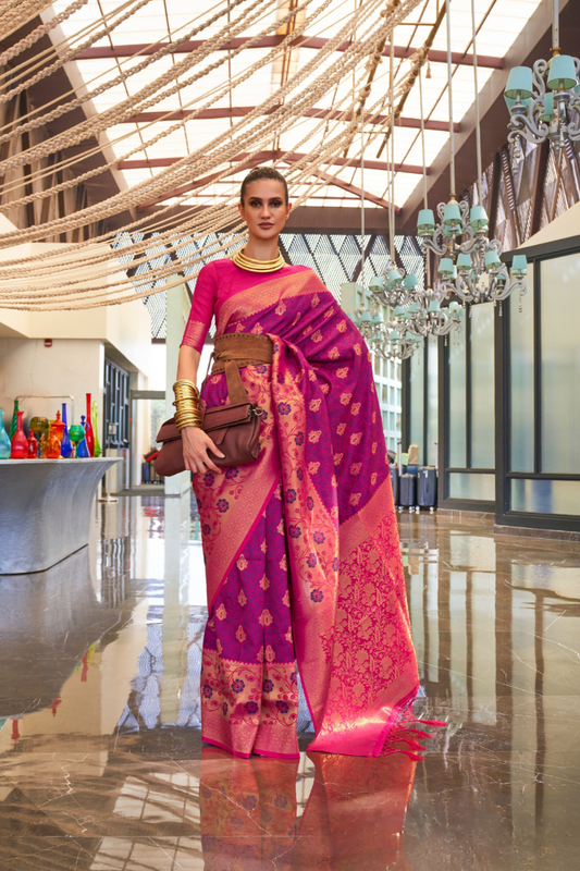 Timeless Woven Zari Silk Saree with Traditional Elegance
