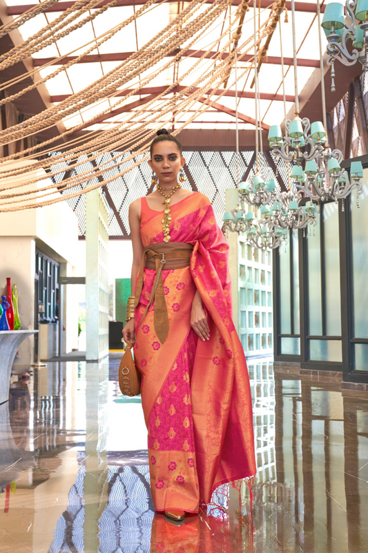 Timeless Woven Zari Silk Saree with Traditional Elegance