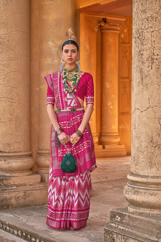 Ethnic Motif Zari Saree in Banarasi Weave Style