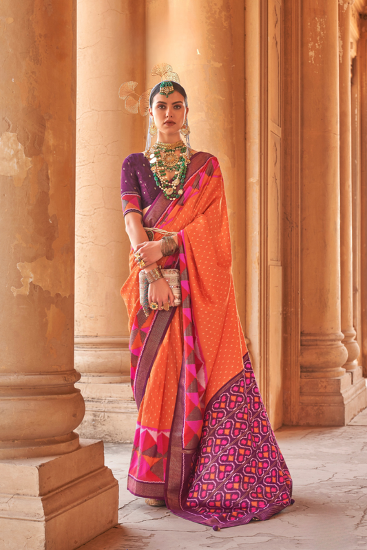 Ethnic Motif Zari Saree in Banarasi Weave Style