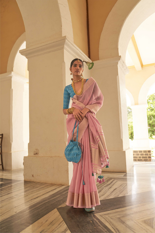 Grace in Every Drape Organza Tissue Saree with Sheer Elegance