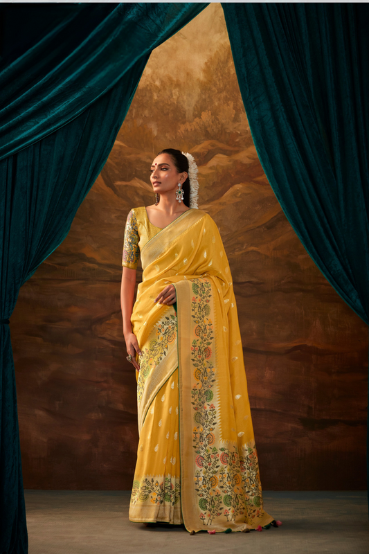 Elegant Silk Saree Embellished with Fine Zari Work