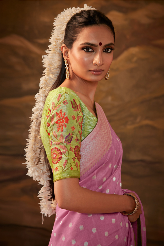 Elegant Silk Saree Embellished with Fine Zari Work