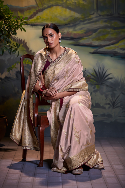 Royal Radiance Exquisite Pure Dola Silk Saree for Timeless Elegance
