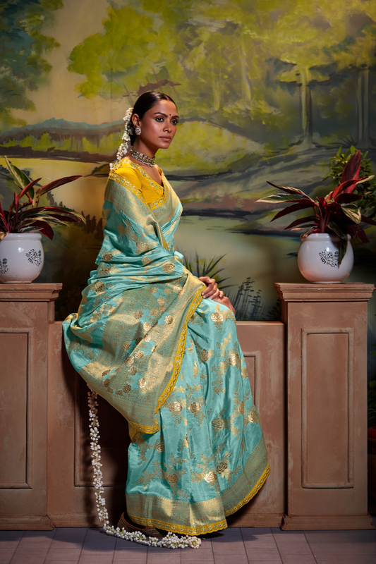 Royal Radiance Exquisite Pure Dola Silk Saree for Timeless Elegance