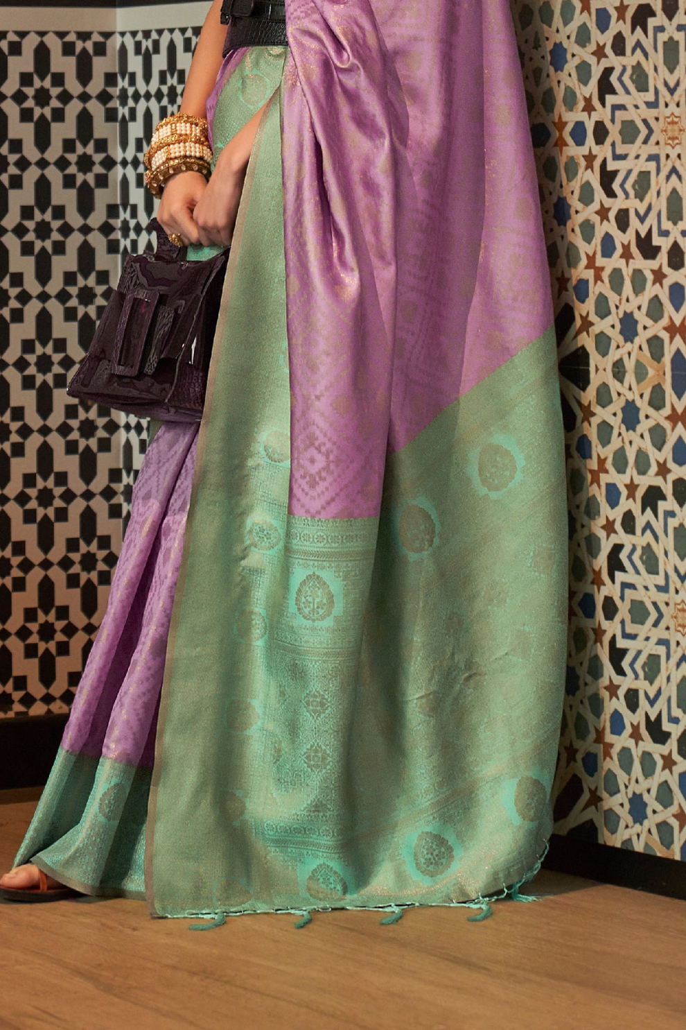 Traditional Kanjivaram Silk Saree with Rich Zari Weaving