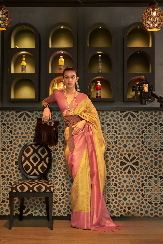 Traditional Kanjivaram Silk Saree with Rich Zari Weaving