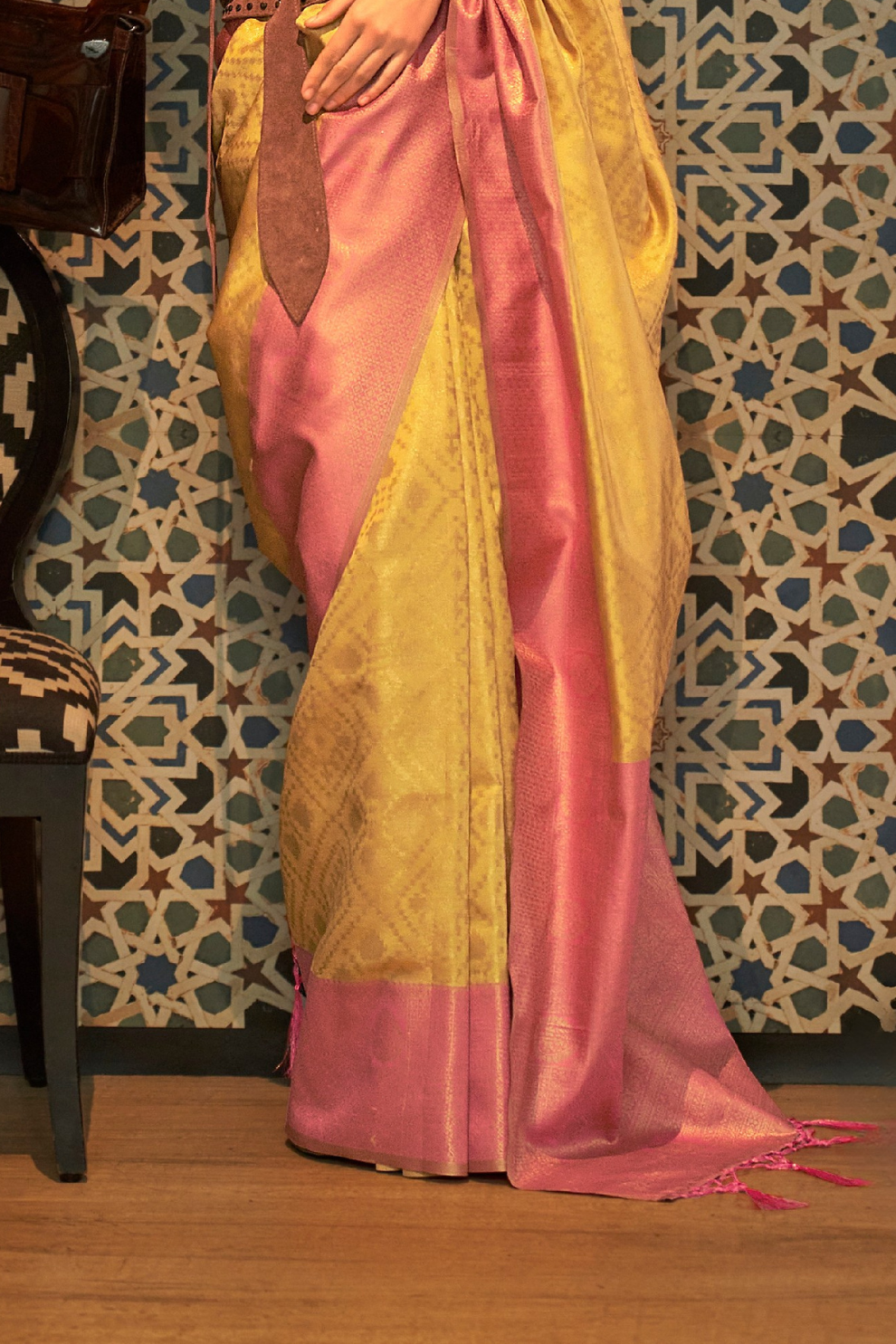 Traditional Kanjivaram Silk Saree with Rich Zari Weaving