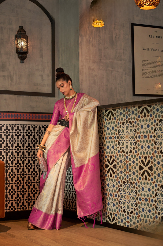 Traditional Kanjivaram Silk Saree with Rich Zari Weaving