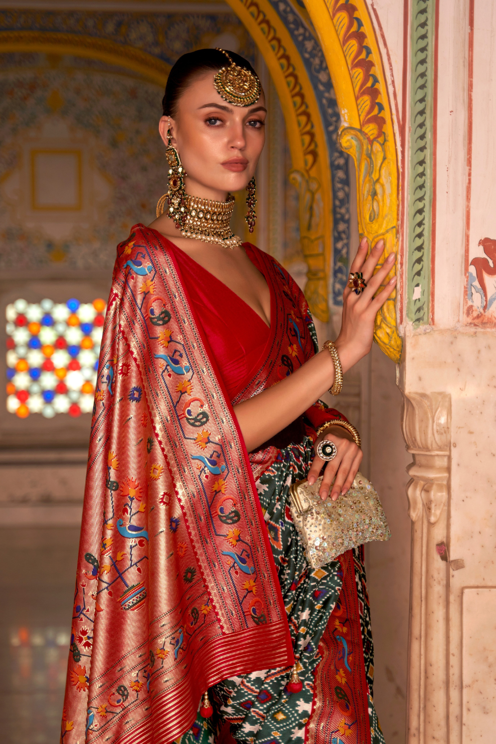 Patola Print Saree Crafted in Fine Smooth Silk