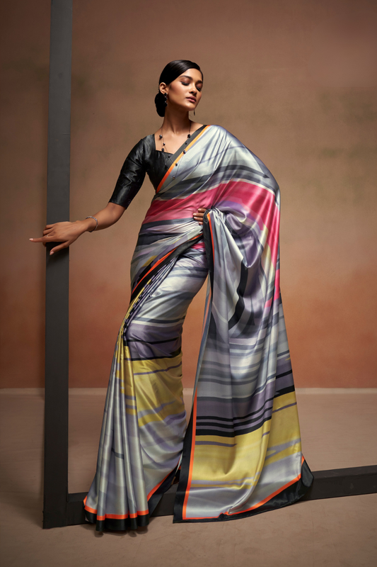 Soft Satin Fabric with Elegant Digital Print - LaVante Fashion