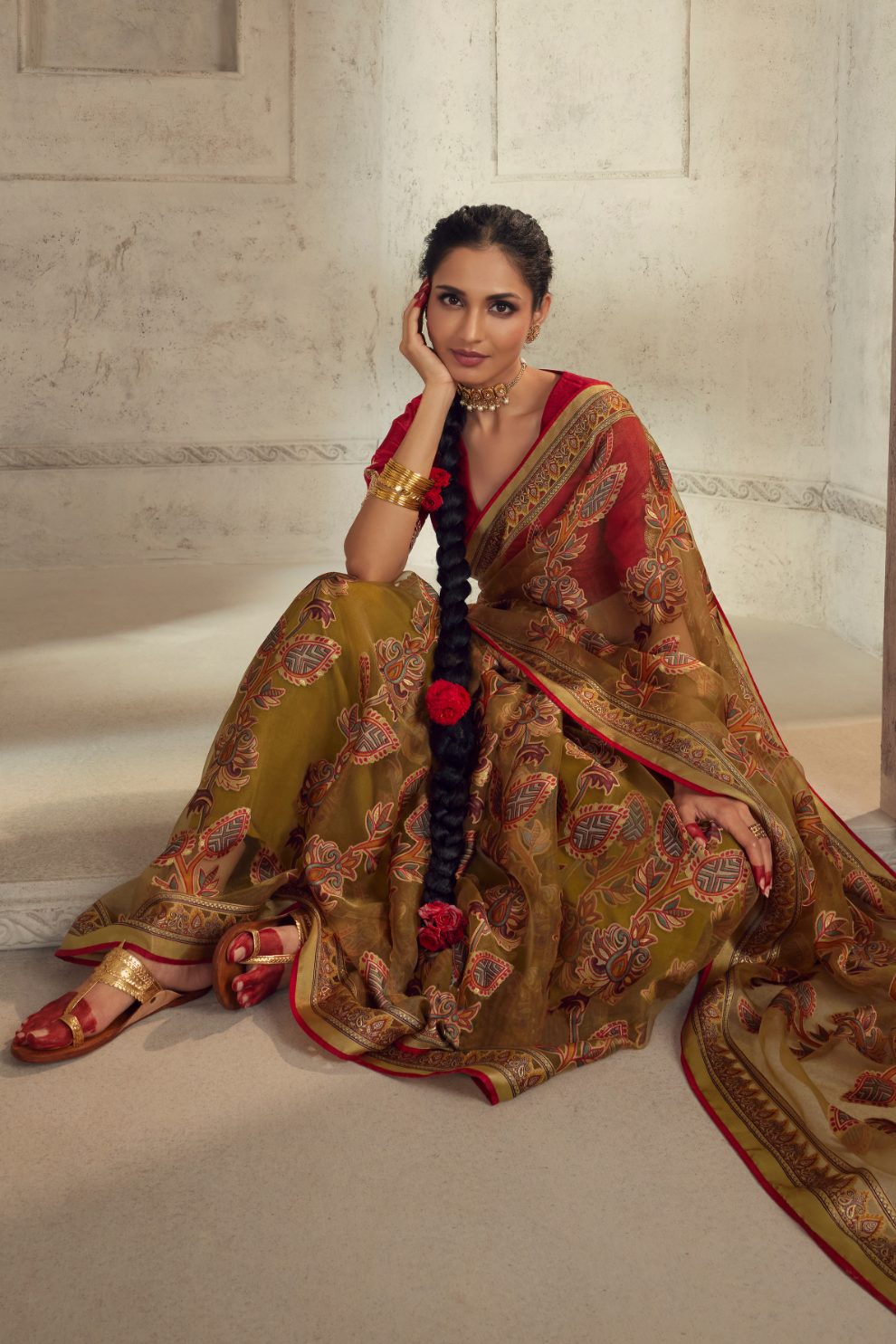 Elegance in Every Thread Designer Soft Brasso Organza With Beautiful Printed Saree