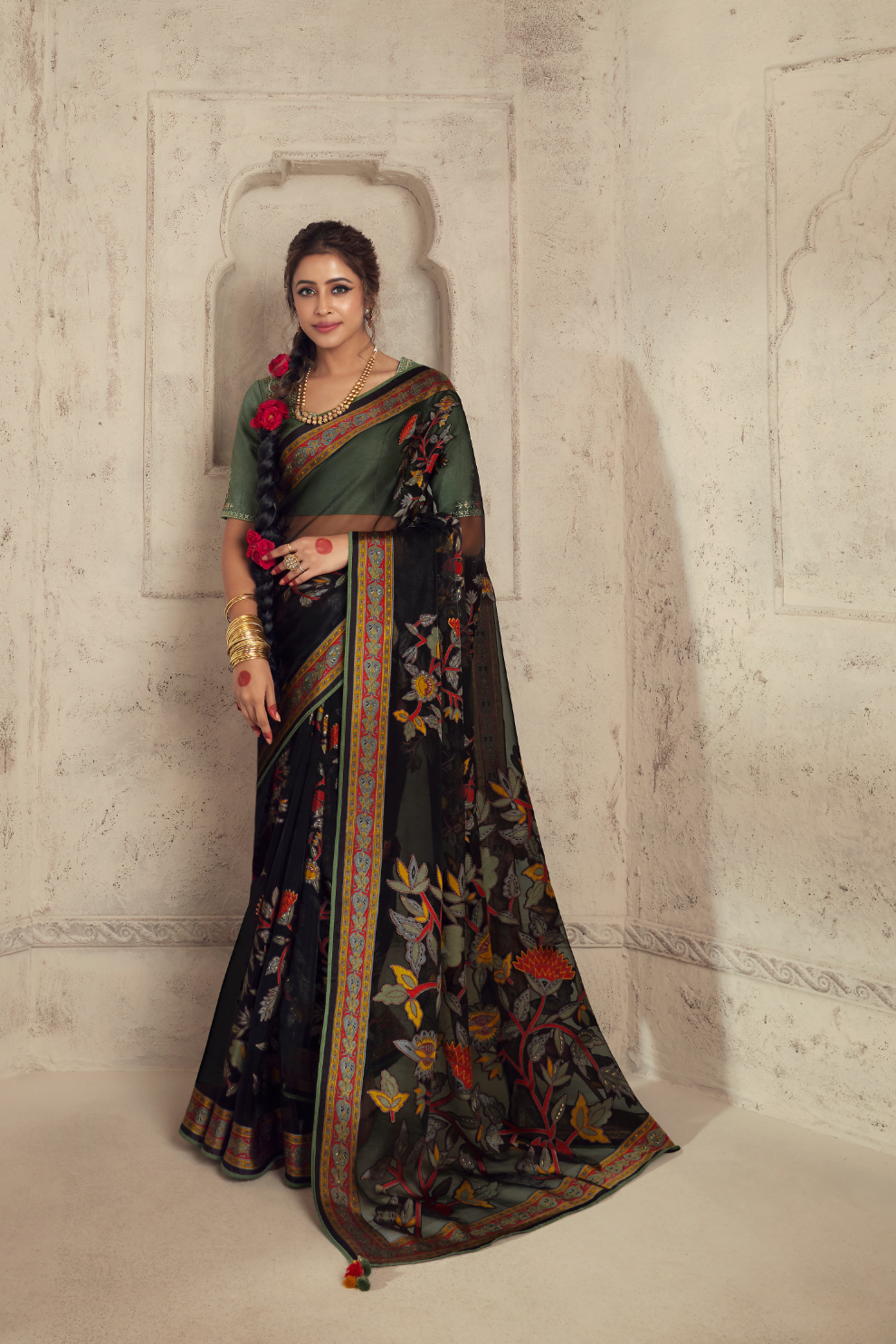 Elegance in Every Thread Designer Soft Brasso Organza With Beautiful Printed Saree