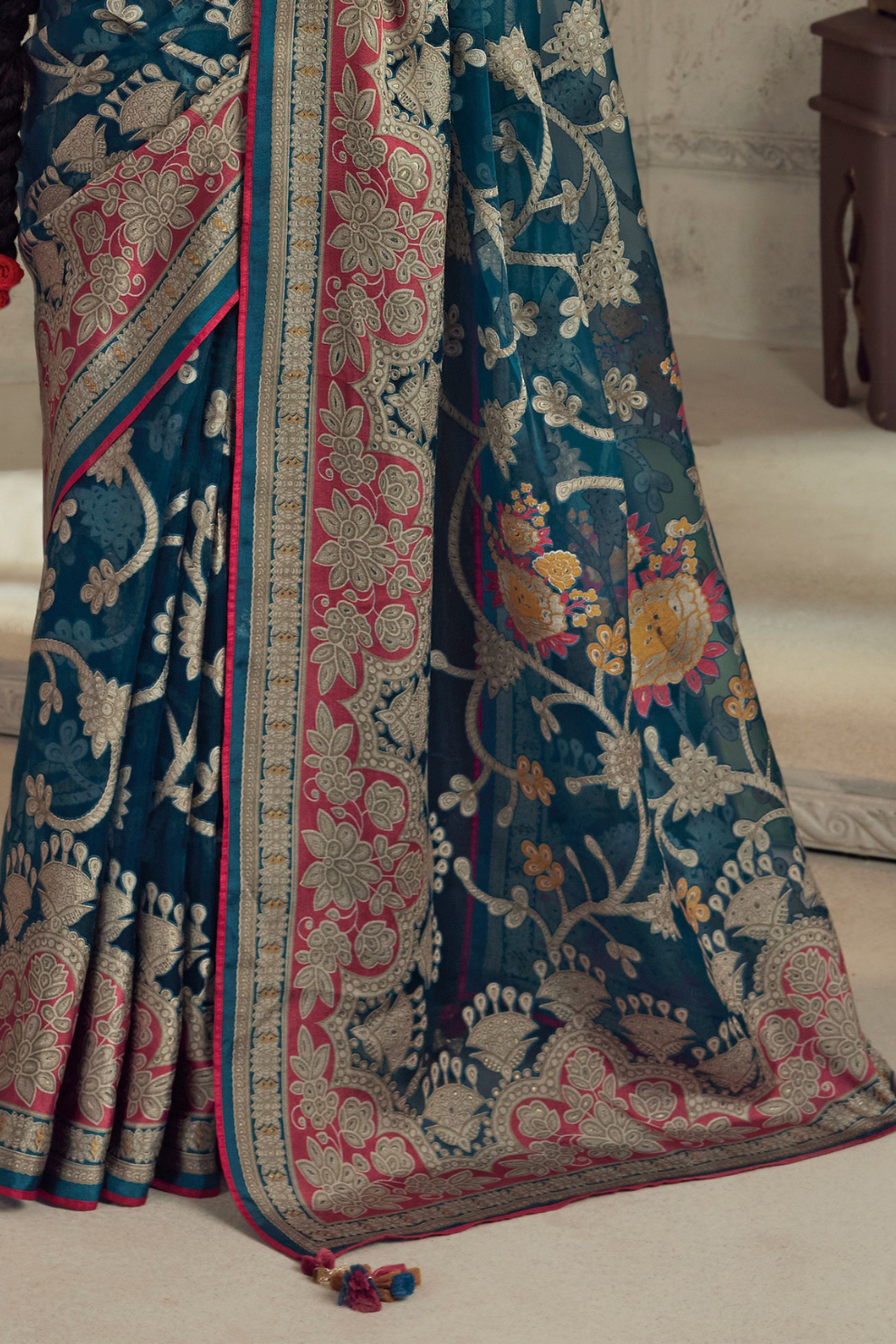 Elegance in Every Thread Designer Soft Brasso Organza With Beautiful Printed Saree