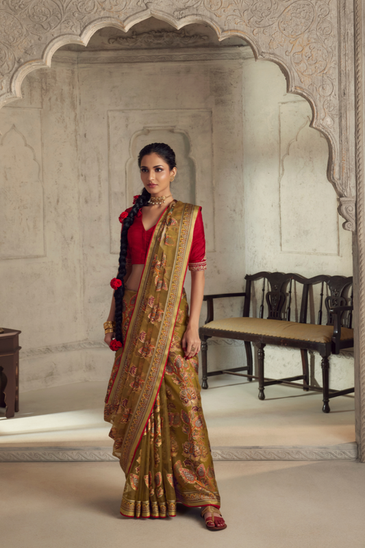 Elegance in Every Thread Designer Soft Brasso Organza With Beautiful Printed Saree