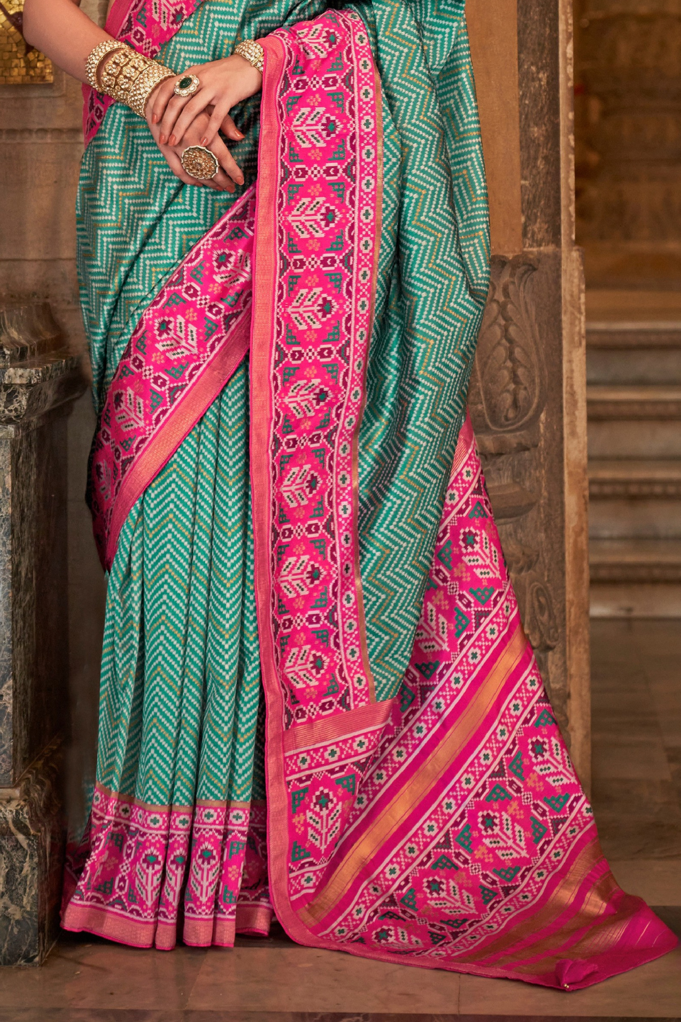 Vibrant Digital Printed Art Silk Saree with Contemporary Design