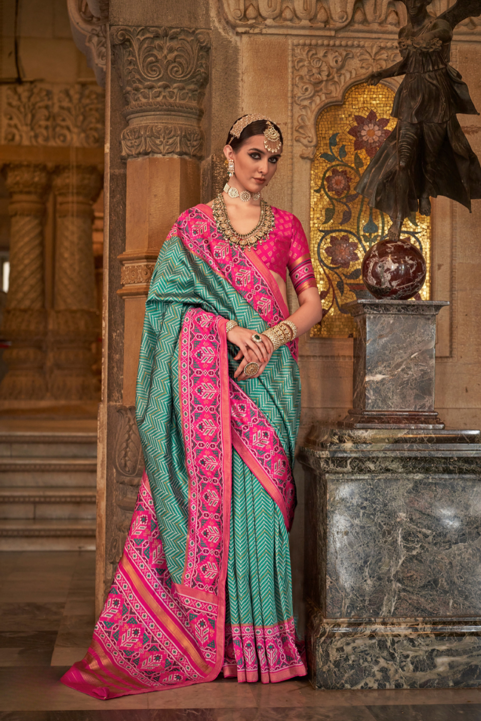 Vibrant Digital Printed Art Silk Saree with Contemporary Design