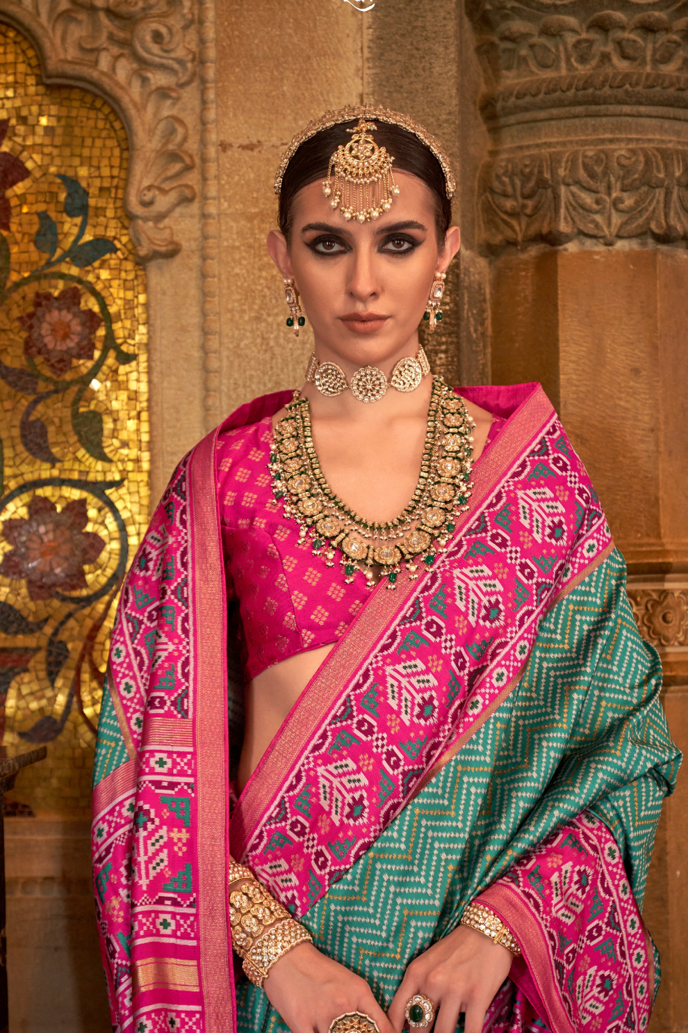 Vibrant Digital Printed Art Silk Saree with Contemporary Design