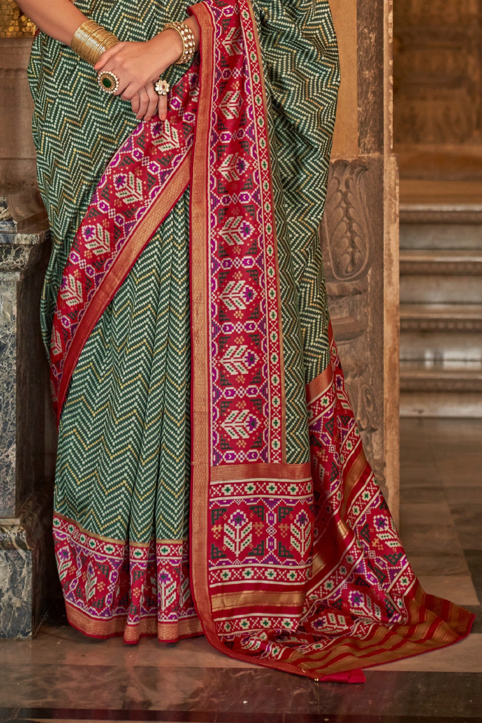 Vibrant Digital Printed Art Silk Saree with Contemporary Design