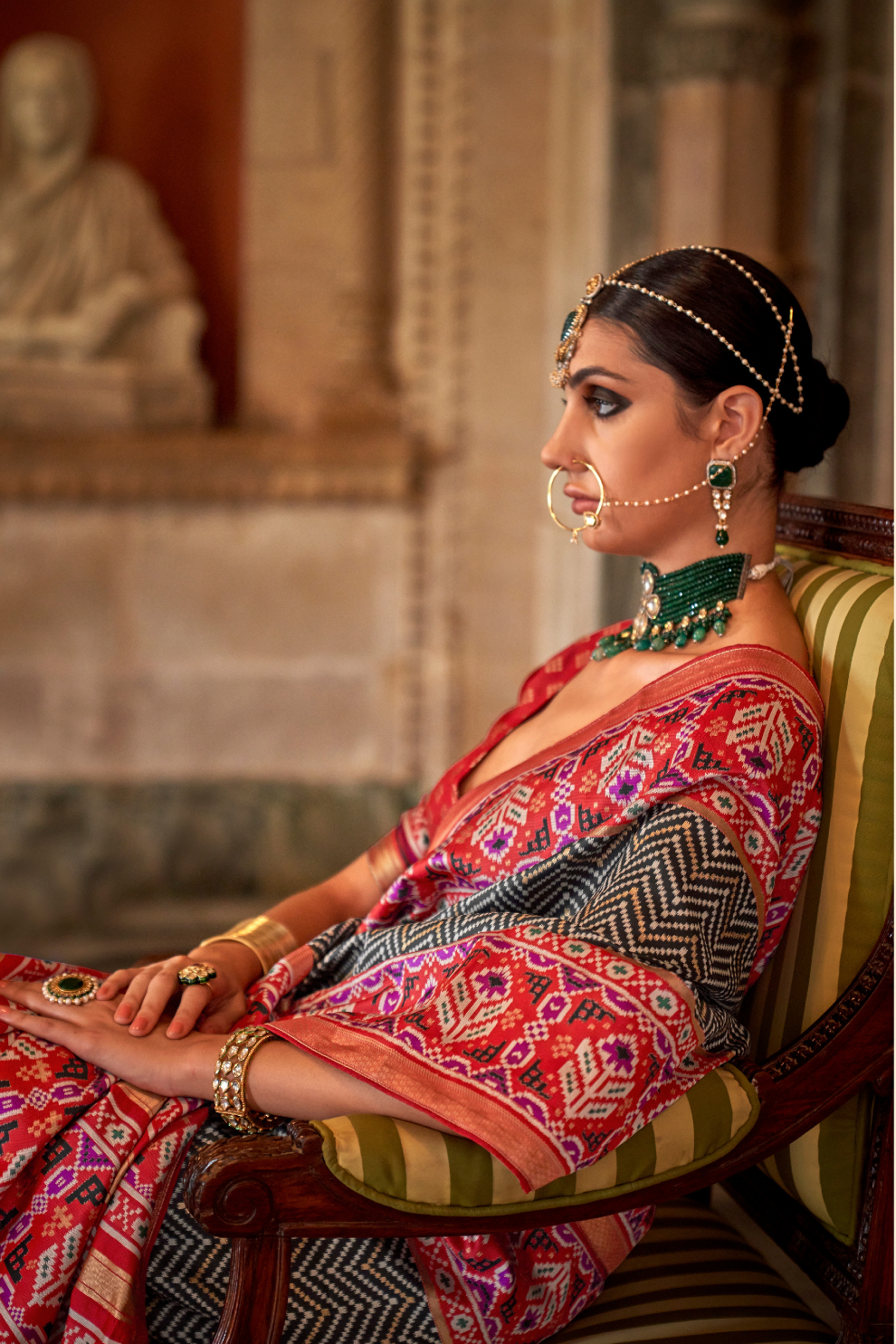 Vibrant Digital Printed Art Silk Saree with Contemporary Design