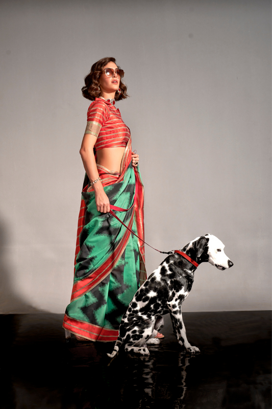 Banarasi Silk Saree with Zari Border and Rich Pallu