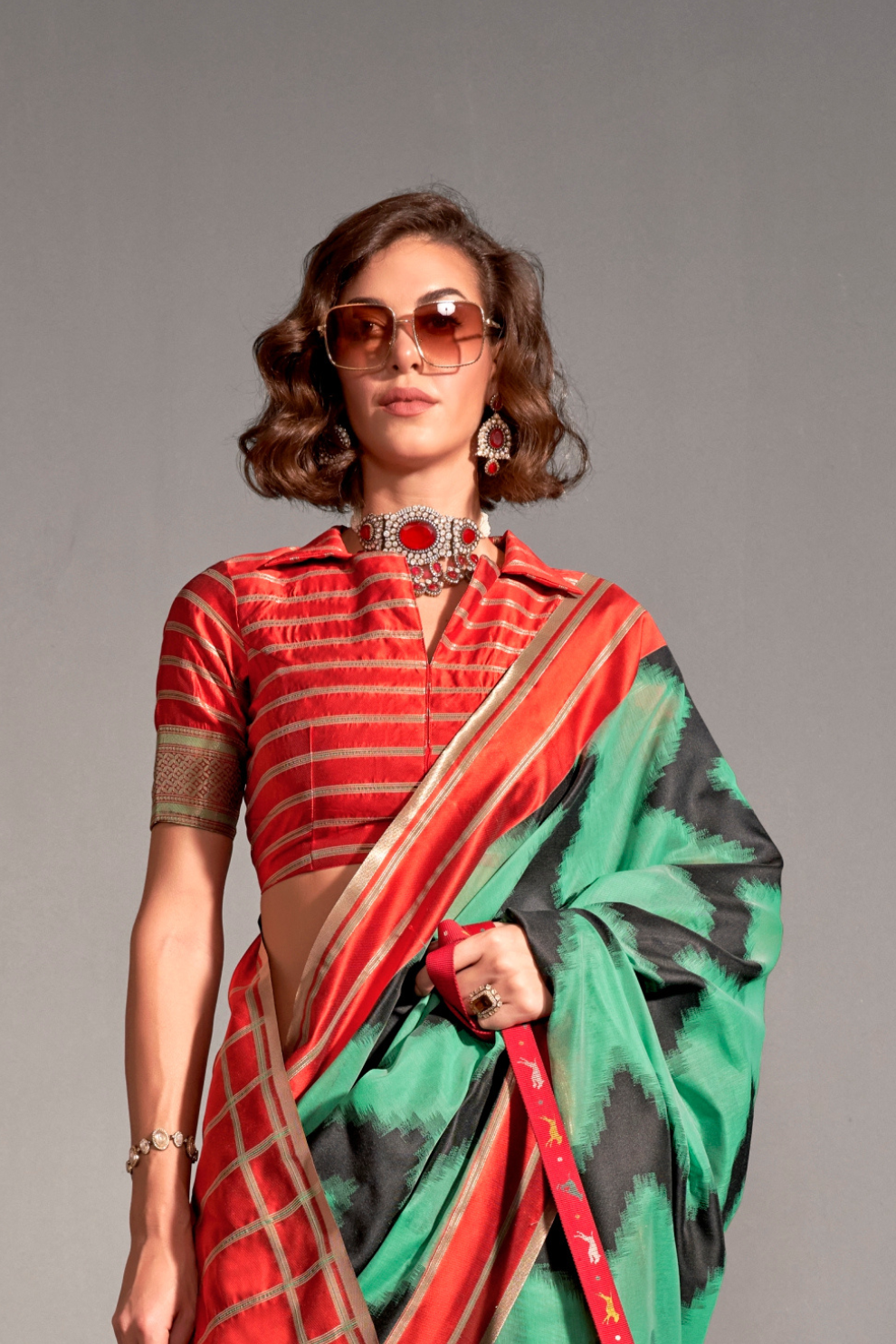 Banarasi Silk Saree with Zari Border and Rich Pallu