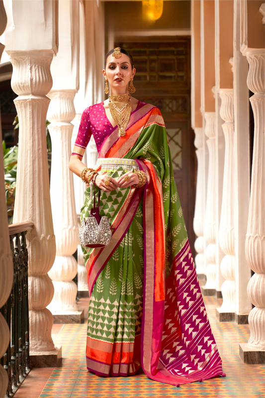 Designer Saree in Polyester Viscose Silk with Floreem Finish