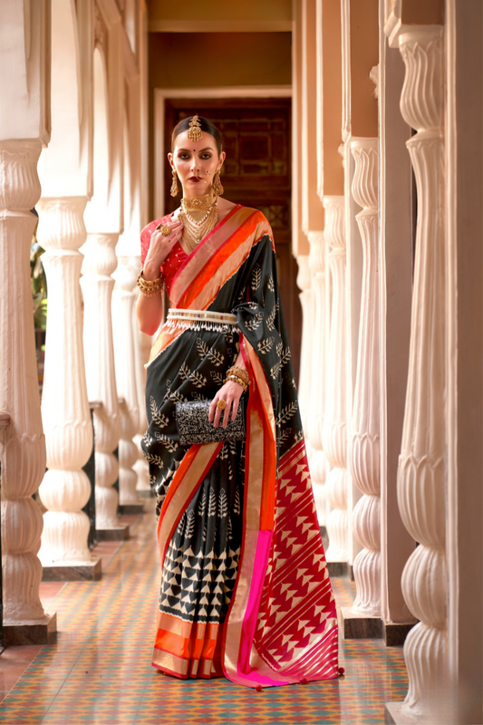 Designer Saree in Polyester Viscose Silk with Floreem Finish