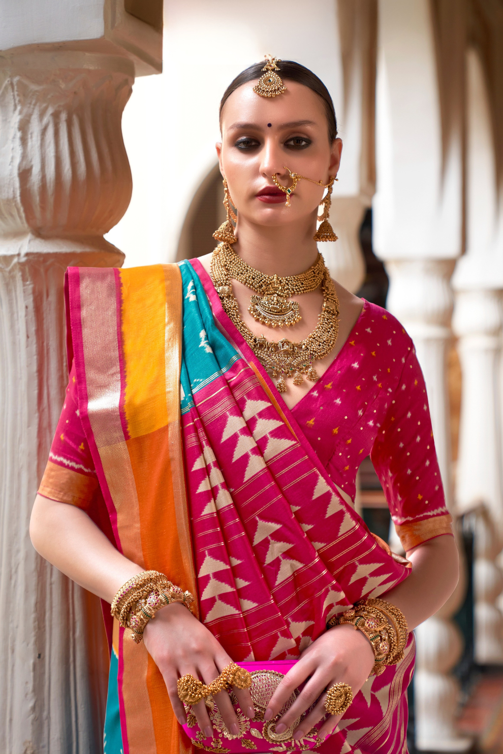 Designer Saree in Polyester Viscose Silk with Floreem Finish