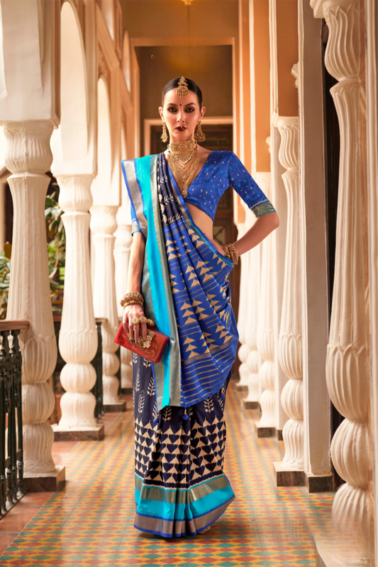 Designer Saree in Polyester Viscose Silk with Floreem Finish