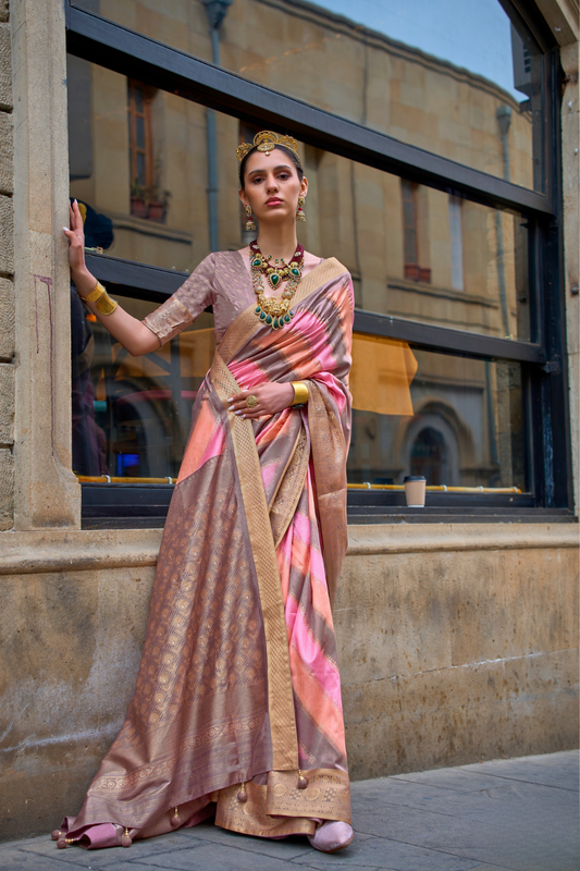 Designer Viscose Polyester Silk Saree with Aqua Effect Finish