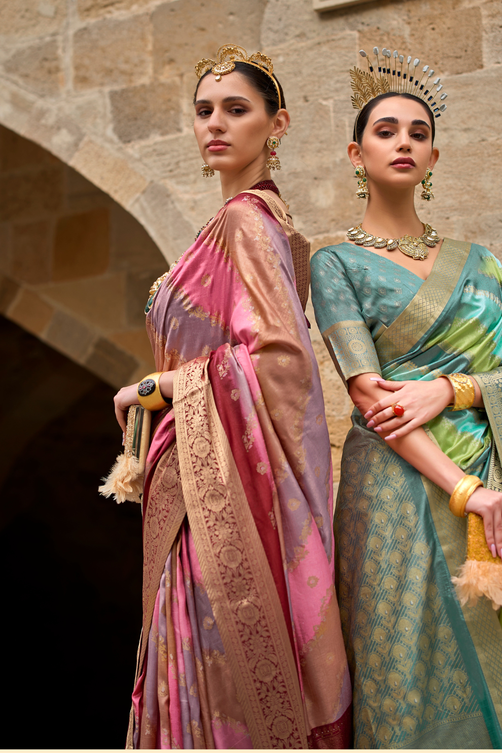 Designer Viscose Polyester Silk Saree with Aqua Effect Finish