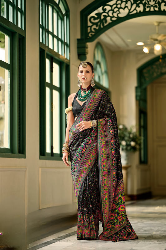 Traditional Banarasi Saree in Poly Viscose Silk with Meenakari Weave