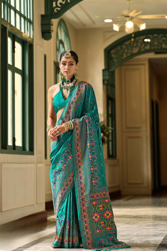 Traditional Banarasi Saree in Poly Viscose Silk with Meenakari Weave