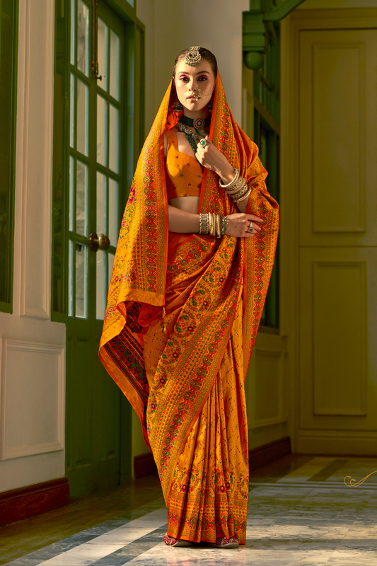 Traditional Banarasi Saree in Poly Viscose Silk with Meenakari Weave