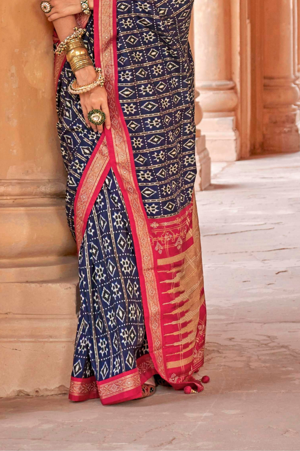 Radiant Super Polyester Viscose Silk Saree with Traditional Patola Design - LaVante Fashion