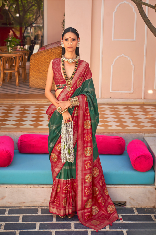 Classic Patola Motif Silk Saree for Festive Occasions