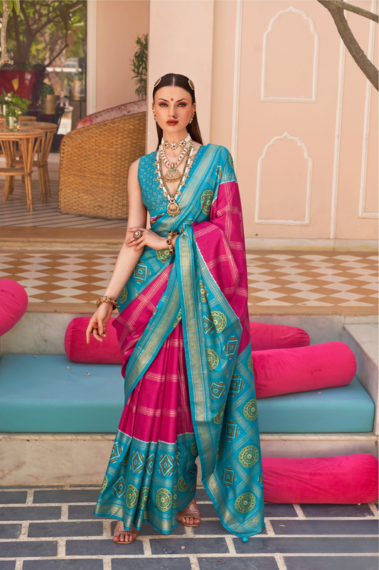 Classic Patola Motif Silk Saree for Festive Occasions